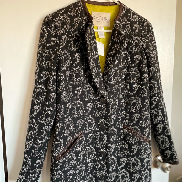 Rachel Roy Printed Long Button Down Jacket - Size XS - Picture 3 of 13